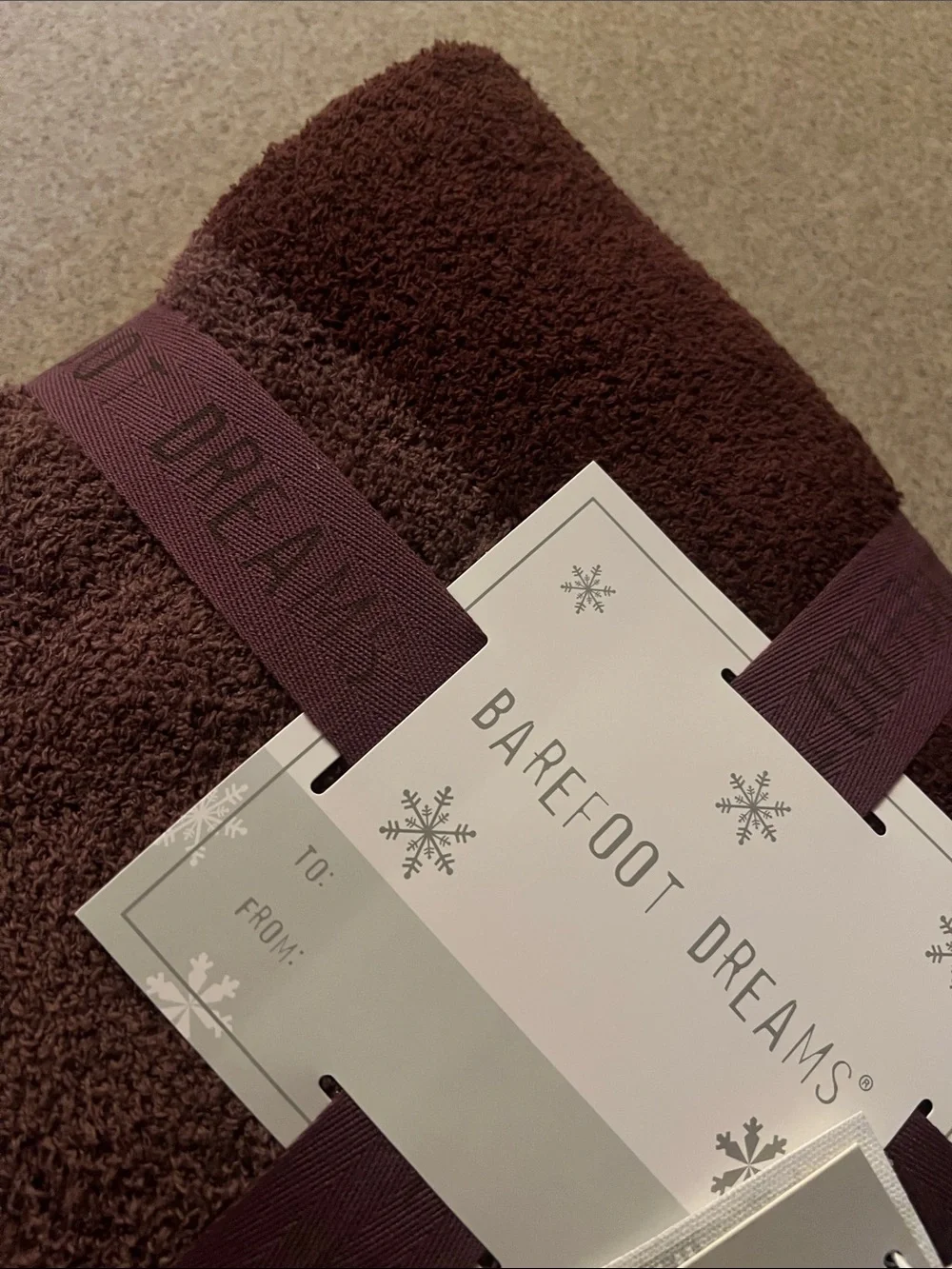 Barefoot Dreams Plush Throw Blanket - Deep Plum/Burgundy
